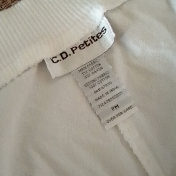 CD Petites White Pull-on Capris Size PM - Picture 3 of 5